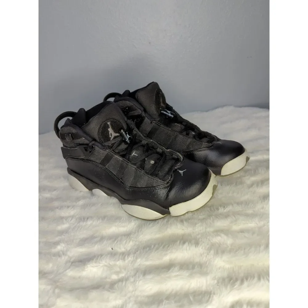 Nike Jordan‎ Jr 6 Rings Sneakers Black/Matte Silver-White 323419-021. Size 6.5Y